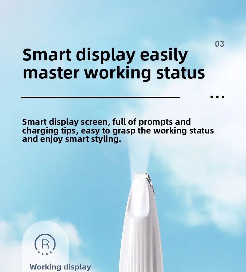 Grooming Clippers & LED Light LCD Display 18mm Wide Blade for Pet