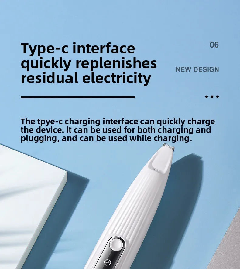 Grooming Clippers & LED Light LCD Display 18mm Wide Blade for Pet