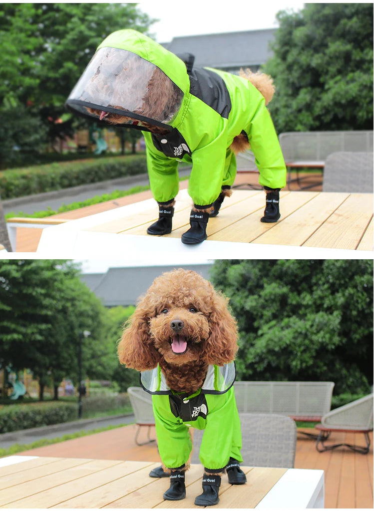 Raincoat The Dog Face Pet Clothes Jumpsuit Waterproof