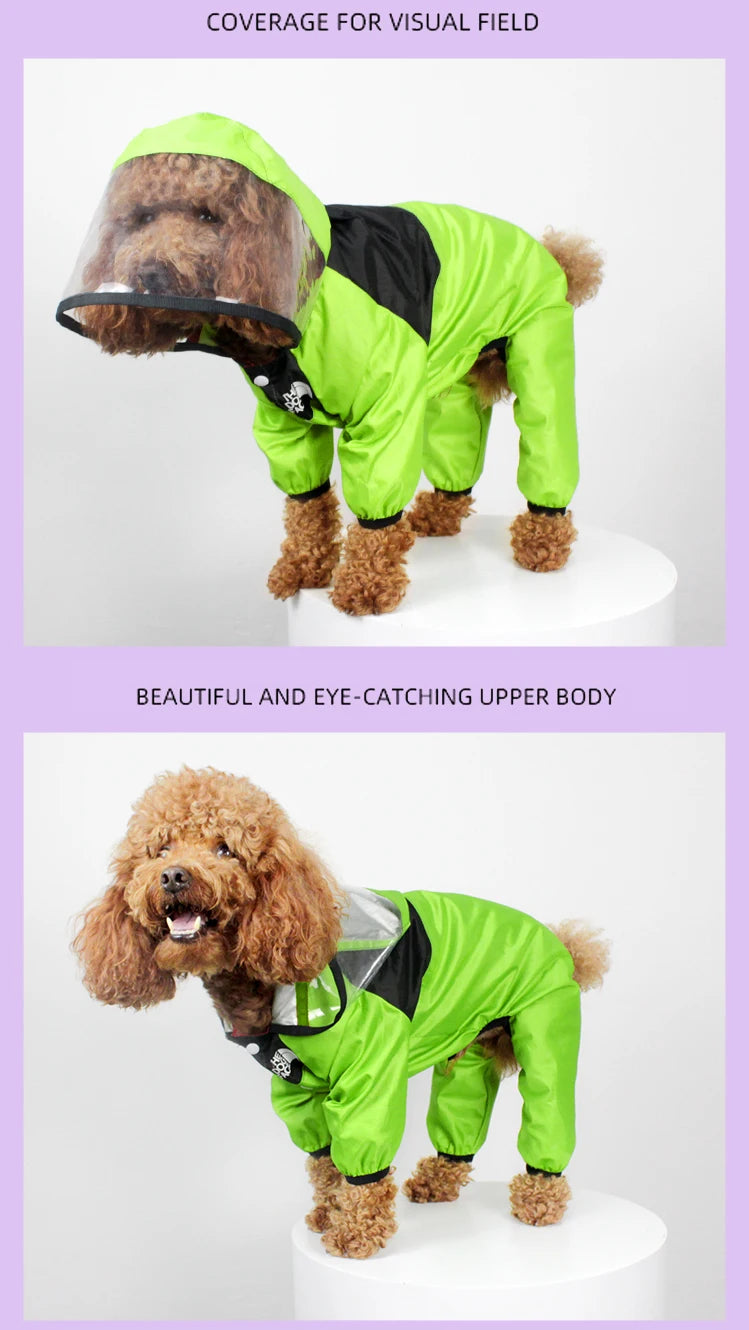 Raincoat The Dog Face Pet Clothes Jumpsuit Waterproof