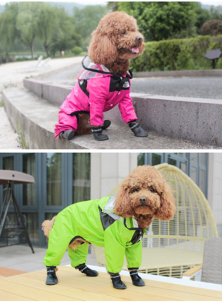 Raincoat The Dog Face Pet Clothes Jumpsuit Waterproof