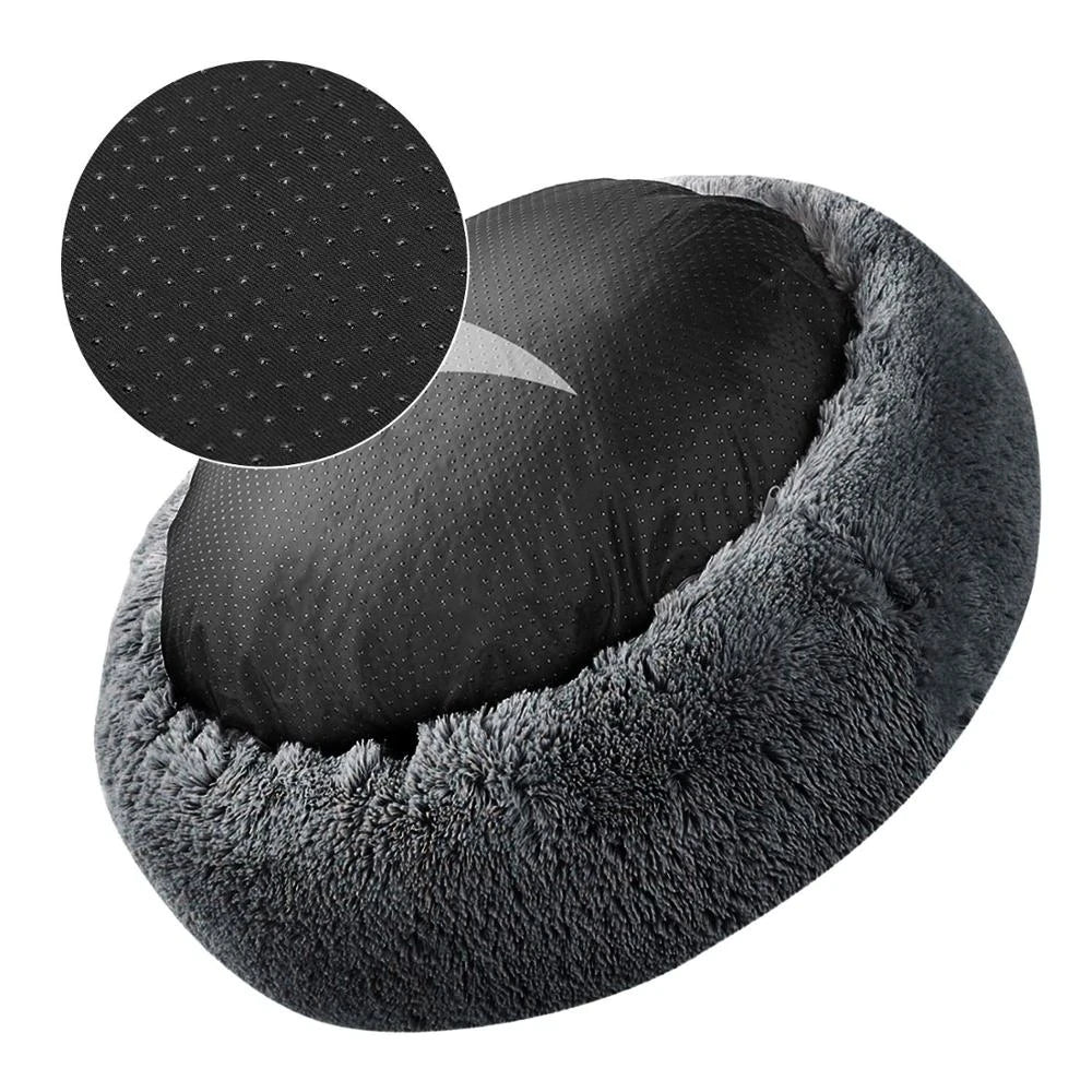 Round Basket Winter Plush Bed for pet