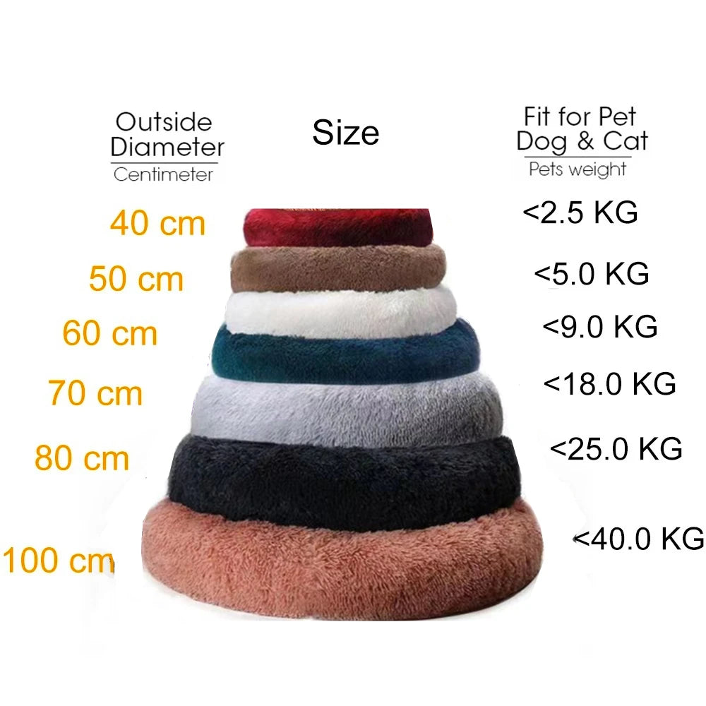 Round Basket Winter Plush Bed for pet