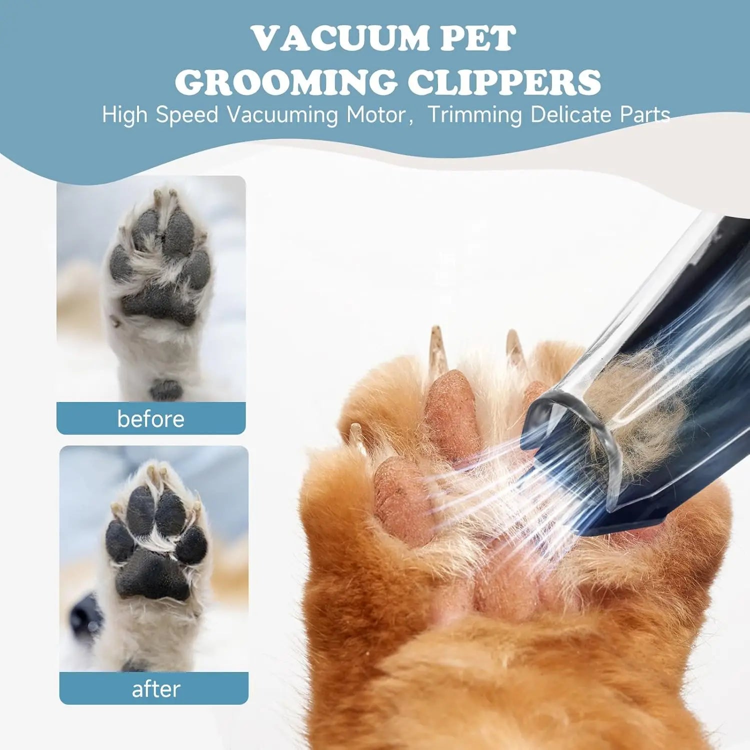 Pet Paw Trimmer with Vacuum Suction