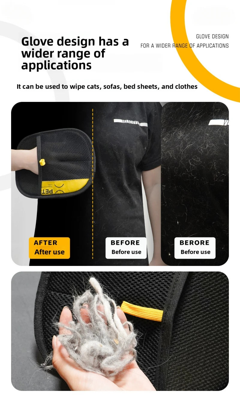 Large Pet Hair Removal Grooming Gloves