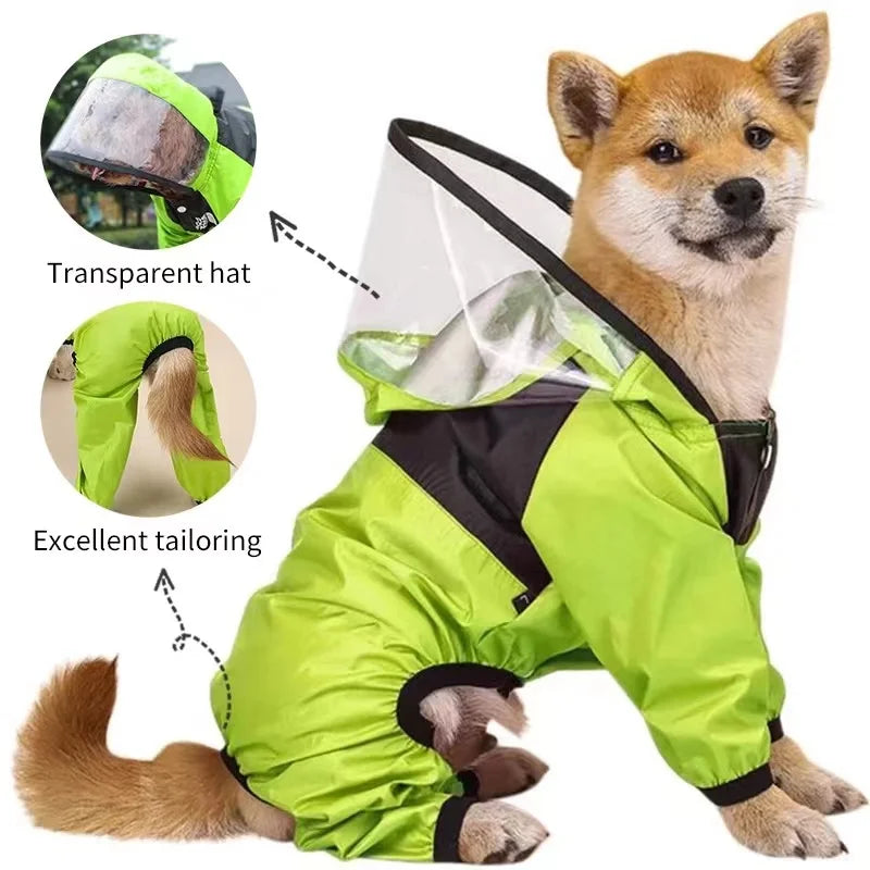 Raincoat The Dog Face Pet Clothes Jumpsuit Waterproof