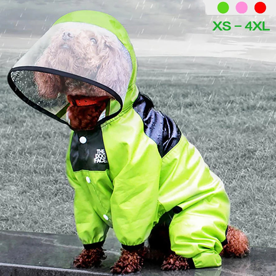 Raincoat The Dog Face Pet Clothes Jumpsuit Waterproof