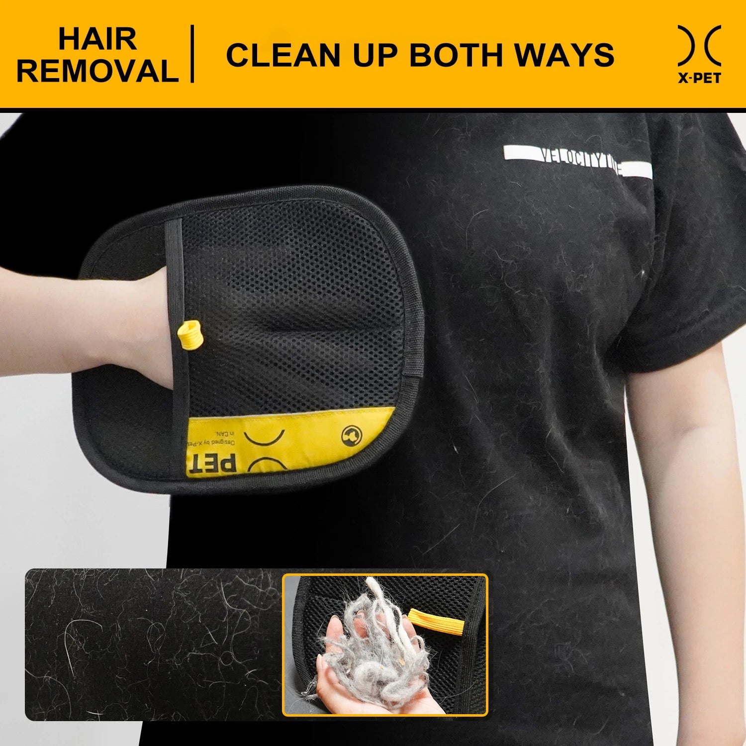 Large Pet Hair Removal Grooming Gloves