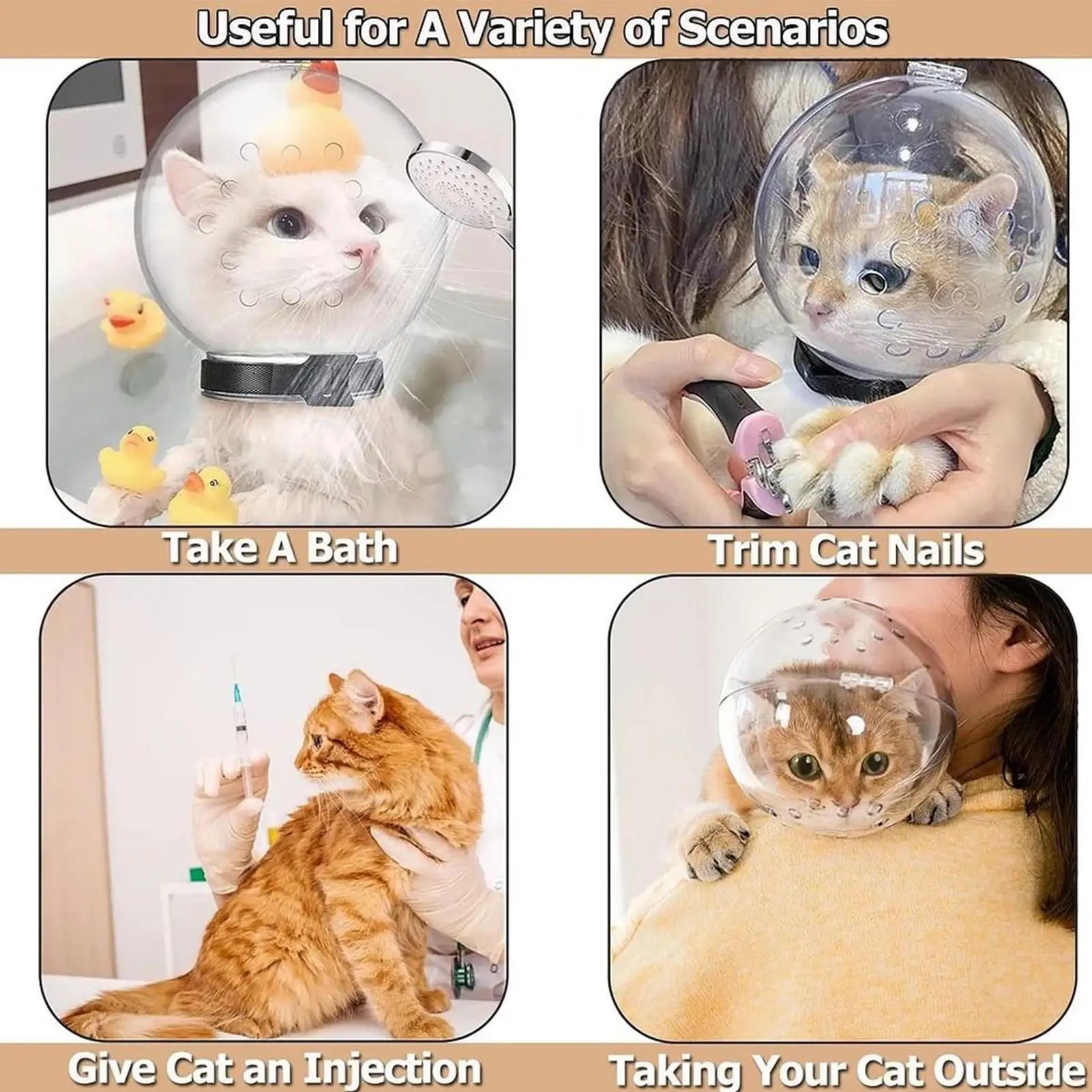 Bubble Muzzle Breathable Cat Hood