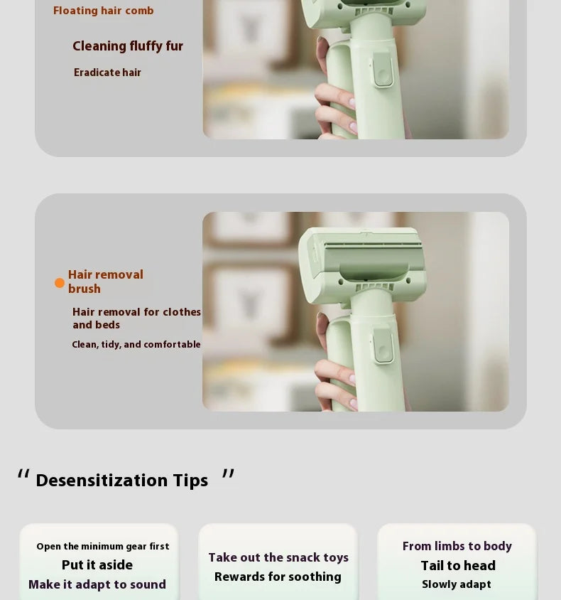 Cat Grooming Vacuum 5 Brushes Pet Grooming Kit