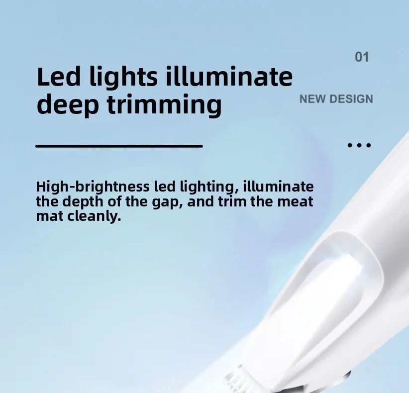 Grooming Clippers & LED Light LCD Display 18mm Wide Blade for Pet