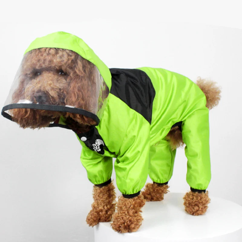 Raincoat The Dog Face Pet Clothes Jumpsuit Waterproof