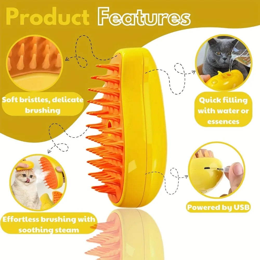 Pet Spray Grooming Brush - Waterless Bath Massage Comb