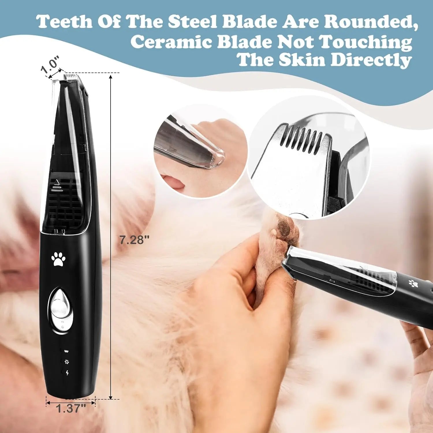 Pet Paw Trimmer with Vacuum Suction
