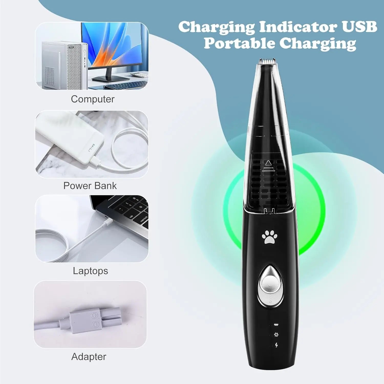 Pet Paw Trimmer with Vacuum Suction