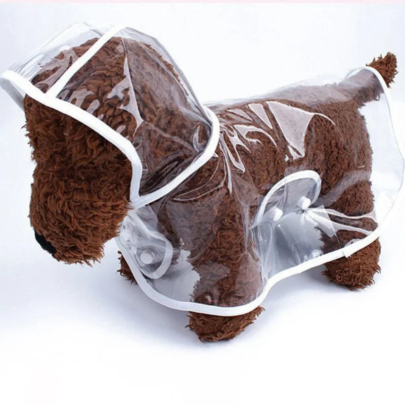 Pet Transparent Raincoat Hooded Waterproof Jacket