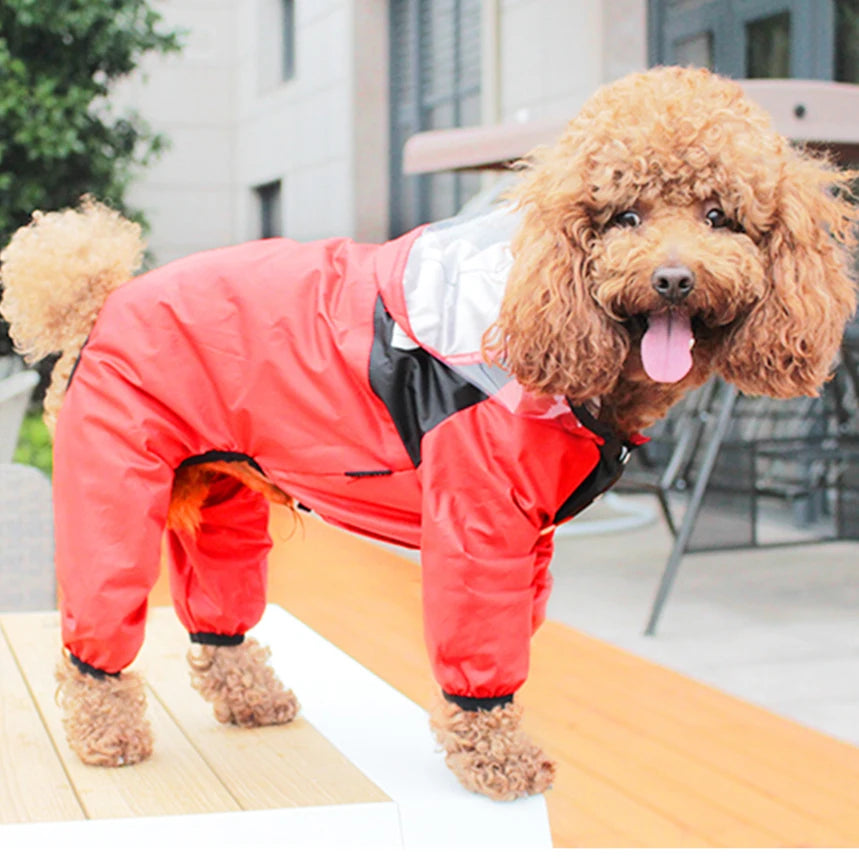 Raincoat The Dog Face Pet Clothes Jumpsuit Waterproof