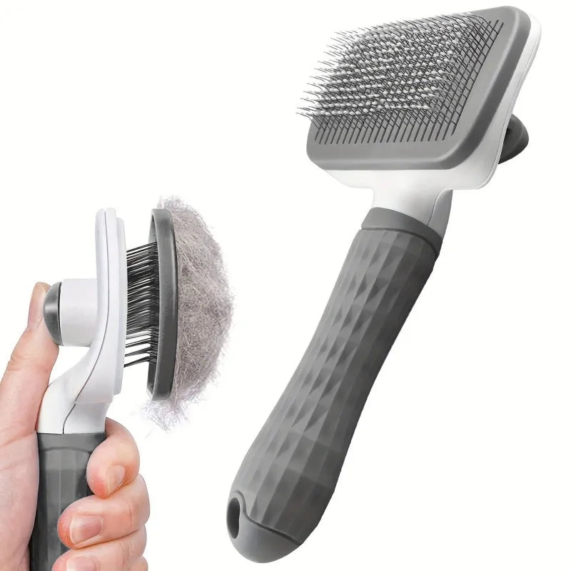 Massage Comb - Push-Button Release, for Pet Grooming