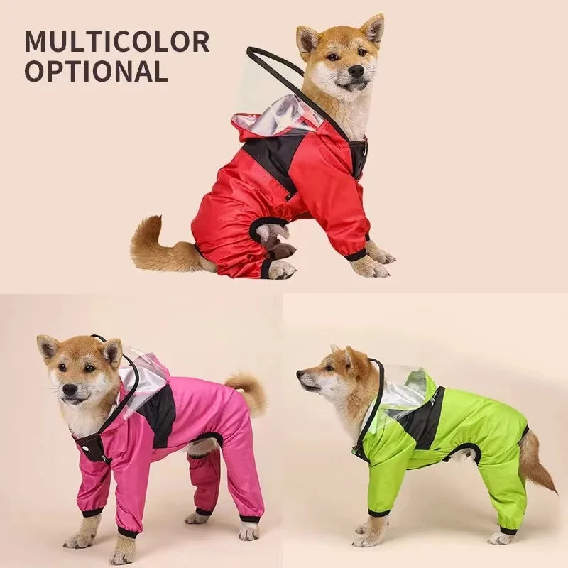 Raincoat The Dog Face Pet Clothes Jumpsuit Waterproof
