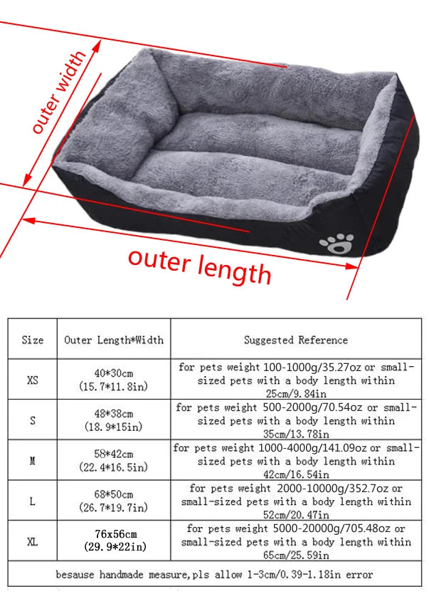 Plush Sleeping Bed for Large, Medium and Small Dogs