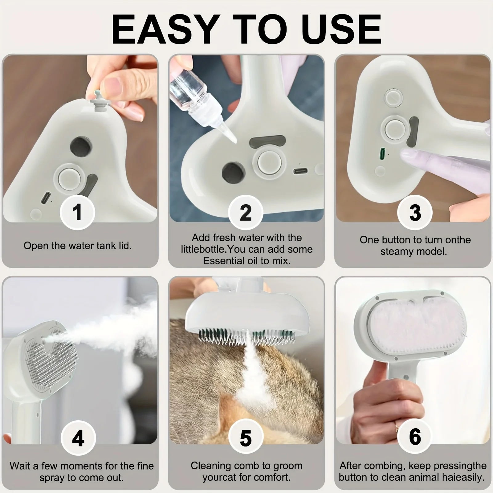 Multifunctional Pet Steam Grooming Comb