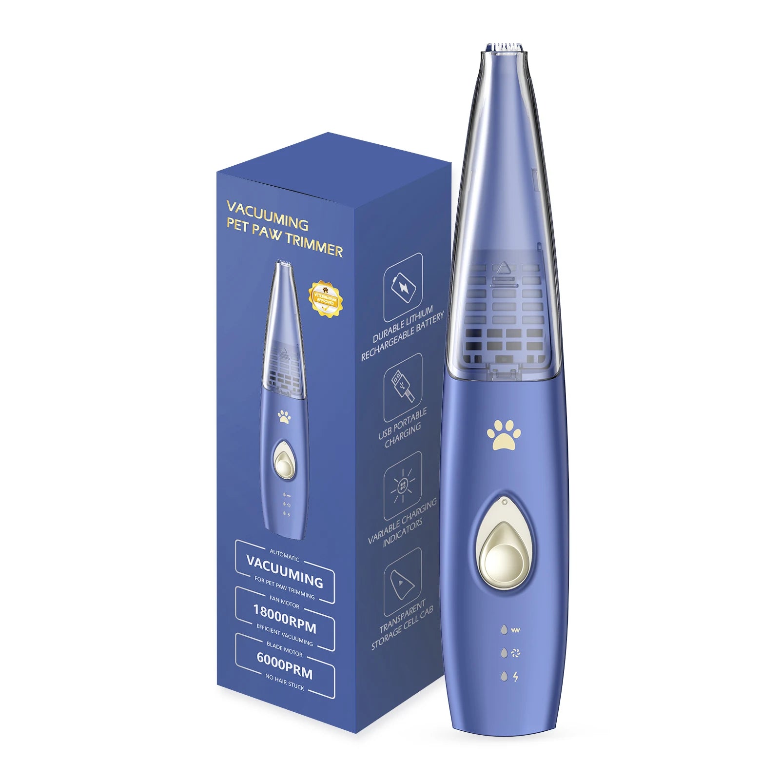 Pet Paw Trimmer with Vacuum Suction