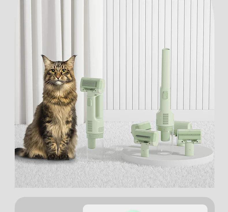Cat Grooming Vacuum 5 Brushes Pet Grooming Kit